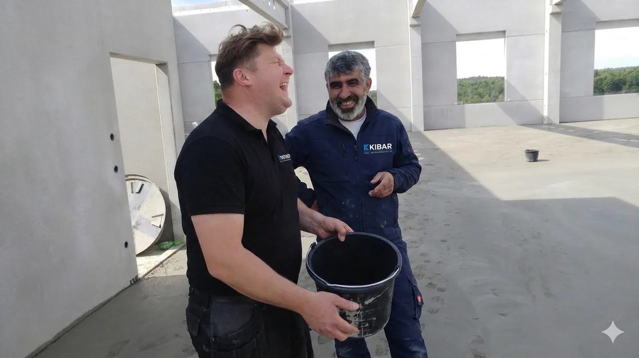 Das Kibar-Team auf der Baustelle